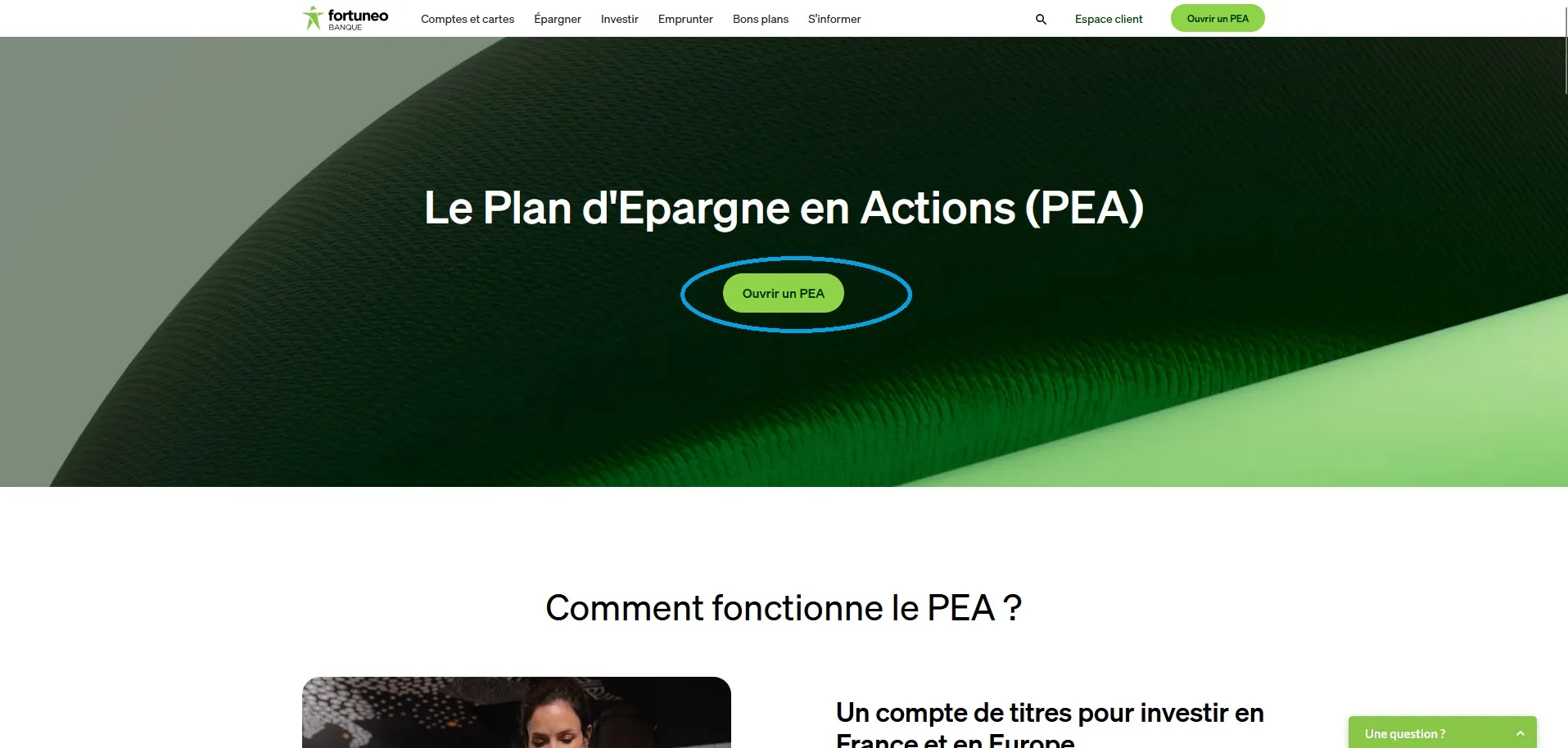 Page d'accueil Fortuneo